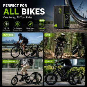 Pompe à vélo mini sans fil à arrêt automatique pour VTT et vélo de route, compresseur d'air rapide 150 PSI pour gonflage rapide - Product Image 5