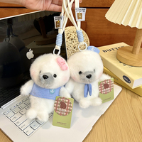 Boneka Miniatur Hewan Berbulu Pendek Lembut Tema Angkatan Laut dengan Tali Gantung untuk Gantungan Ransel dan Mainan Penenang Bayi Grosir