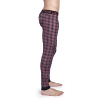 Pantalon extensible pour hommes, pantalon slim à imprimé écossais et logo personnalisé avec bande en caoutchouc, pantalon de tailleur à l'avant plat