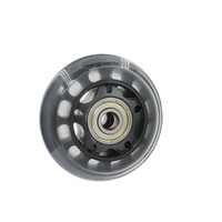 Roue pivotante silencieuse transparente en PU Changchun 75mm/65mm pour patins à glace, trottinettes, vélos d'enfants et utilisations auxiliaires
