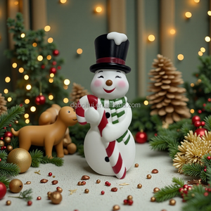 Décorations de Noël, ornements bonhomme de neige, statues de bonhomme de neige en plastique, décorations créatives pour la maison et les fêtes - Product Image 5