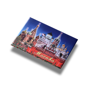 Imán de nevera rectangular personalizado con impresión UV en cuero PU, recuerdo de Moscú - Product Image 3