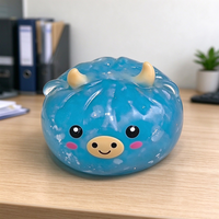 Squishies Vache des Highlands, jouet à presser rond, moelleux, craquant et effet slushy, sans rebond, sensoriel, anti-stress, amusant, vente en gros