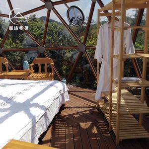 Carpa Domo de Cristal Stars Tent, Carpa Piramidal de Lujo para Glamping al Aire Libre, Personalizada, de Tela Oxford, para Una Habitación, Cuatro Estaciones - Product Image 1