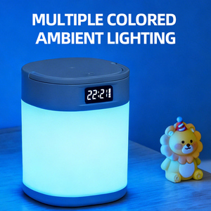 นาฬิกา LED แบบชาร์จไฟได้ พร้อมไฟกลางคืน แสดงสถานะแบตเตอรี่ ป้องกันแสงแยงตา ปรับได้ด้วยระบบสัมผัส ใช้ได้ทั้งข้างเตียงในห้องนอน และเป็นโคมไฟตั้งโต๊ะ RGB - Product Image 6
