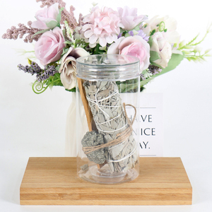 Bâtonnets de purification en gros de sauge blanche de Californie et de palo santo avec cristaux, utilisés pour la lithothérapie et la purification - Product Image 3