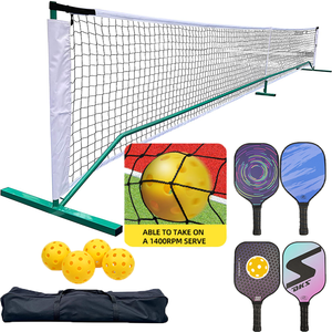 Filet de pickleball portable en <span class=keywords><strong>maille</strong></span> pour l'extérieur, pliable, écologique, avec 4 raquettes pour l'entraînement des enfants - Product Image 1