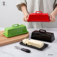 Beurrier en céramique et boîte avec couvercle pour la cuisine à domicile, logo personnalisé