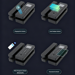 Tuya No Drilling Auto-<b>lock</b> APP Control Blue Tooth Biometric Fingerprint Key IC Card Password Smart Electronic Glass Door <b>Lock</b> - Product Image 5
