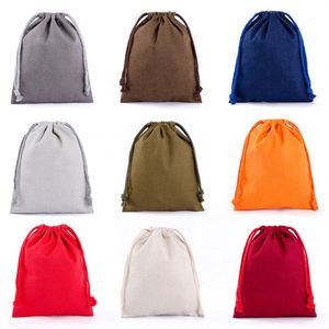 Customizable Cotton and Linen Drawstring Pouch with Logo Reusable Natural Pattern Small Calico <b>Gift</b> <b>Bag</b> Letter Pattern Type - Product Image 1