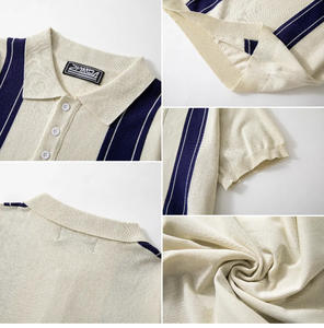 Sweat-shirt polo pour homme, nouvelle mode, respirant, tricoté, longueur courte, 100% polyester, XL, deux couleurs, combinaison, <span class=keywords><strong>pas</strong></span> <span class=keywords><strong>cher</strong></span> - Product Image 4