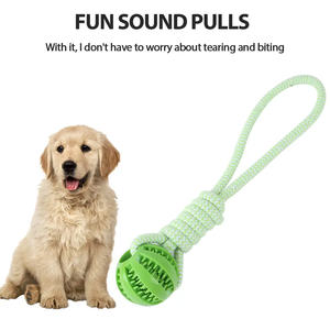 2024 Hoge Kwaliteit Beste Prijs Interactieve Rubberen Hond Slow Feeder Dispenser Bal Met Katoen - Product Image 4