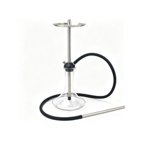 Chicha de luxe à tube unique JH pour fumer, ensemble de chicha en verre et acier inoxydable, grande chicha en gros