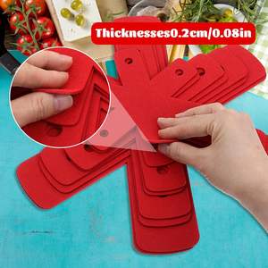 Protezioni per <span class=keywords><strong>pentole</strong></span>, protezione per padella più grande e più spessa, Set di 8 pastiglie per divisori rossi per proteggere e separare le <span class=keywords><strong>pentole</strong></span> - Product Image 5