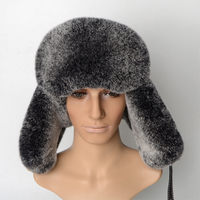 Nuevo Sombrero Ushanka de Piel de Conejo Rex Barato - Personalizable, Unisex, Tejido Común