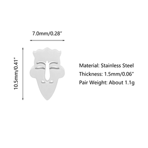 تعزيز وجه تجريدي فريد من الفولاذ المقاوم للصدأ أقراط مسمار للرجال والنساء - Product Image 2