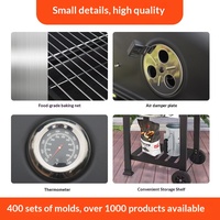 Barbecue Américain Pliable Spot Liftable – Utilisation Domestique et Extérieure, Cour, Pliant, Coupe-Vent, Anti-Rouille, Grande Conception Épaissie