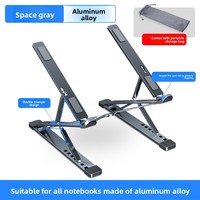 Support d'ordinateur portable en alliage, double couche, pliable, portable, pour affaires, avec dissipation thermique, base surélevée 29x31x5cm