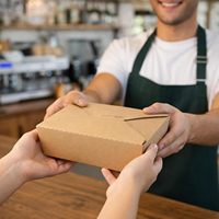 Boîtes alimentaires rigides en kraft recyclé, contenants en papier jetables pour la restauration, les nouilles, les salades, les repas, les gâteaux, les boîtes d'expédition