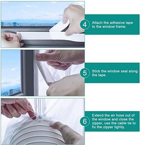 Window Ventilation Kit Adjustable Flexible Pipe Kit <b>Seal</b> <b>Strip</b> for Home Garden Mobile air Conditioning Window - Product Image 4