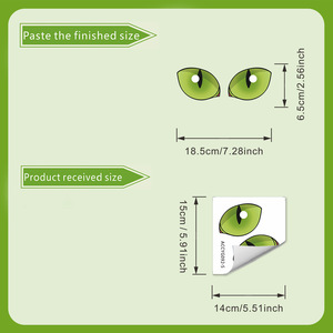 <span class=keywords><strong>Adesivi</strong></span> Creativi Personalizzati Fluorescenti Blu-Verde Effetto Occhio di Gatto Impermeabili per Bagno, Toilette e Decorazione Pareti Domestiche - Product Image 3