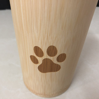 Boîte commémorative extérieure personnalisée en bambou biodégradable, écologique, imperméable, à imprimé léopard, pour cendres d'animaux de compagnie
