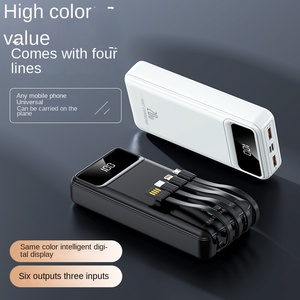 Sạc dự phòng tích hợp cáp, sạc nhanh 10000mAh-20000mAh, công suất 20W, in logo tùy chỉnh, nguồn pin ngoài - Product Image 4