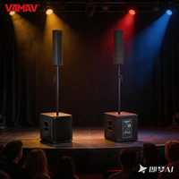 VAMAV Bocinas Profesional  AURA 12,500W RMS, Efectos DSP, Clase D, Altavoz Columna Activo de 12", compatible con BT, USB y Mic