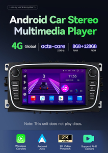 Uckazy 2 Din <span class=keywords><strong>Android</strong></span> 14 Car Stereo para Ford Focus 2 3 4 Mk2 Kuga Mondeo Fiesta TransitConectar S-C MAX Unidade Principal de Rádio Multimídia - Product Image 2