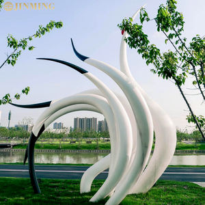 Sculptures d'oiseaux en acier inoxydable sur mesure en plein air soudage simulé <span class=keywords><strong>cygnes</strong></span> blancs volant oies <span class=keywords><strong>sauvages</strong></span> métal Art ange mode - Product Image 3