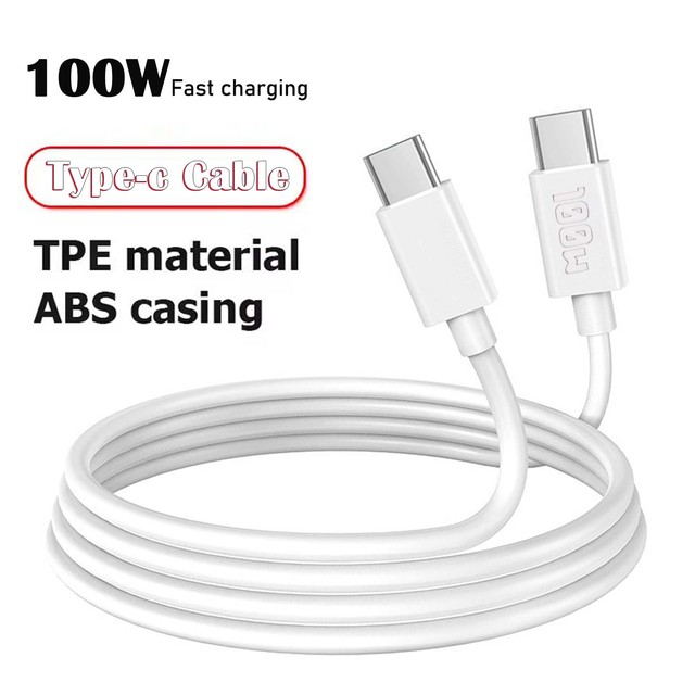 100w 1m Type C to Type C Cable Usb Cable Super Fast Charging Cable Data Cables for I Phones 15 to Android Pc for Smart Watch