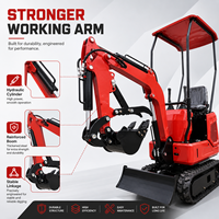 Mini-excavatrice sur chenilles de 180 mm, excavatrice compacte pour travaux agricoles et aménagement paysager sur sols meubles