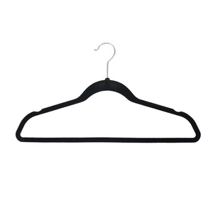 Multifunctional Anti-Slip <b>Black</b> Velvet Thickened Magic Clothes Hanger Flocking Living Room Clothing Organizer <b>Hook</b> Installation - Product Image 1