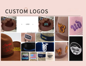 หมวกคาวบอยแบบมีเชือกผูกตกแต่งด้วยป้ายหนังกลับแบบกำหนดเอง HKZB หมวกคาวบอยแบบพันเชือกสไตล์ตะวันตก หมวกคาวบอยแบบปักลาย - Product Image 5