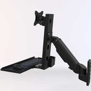 T9-GA01KB-Black tốt nhất màn hình cánh tay với nhôm khí mùa xuân & BÀN PHÍM Khay cho nhỏ bàn Monitor Bracket - Product Image 4