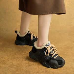 Zapatos de algodón con punta de pulpo, nuevos zapatos casuales de plataforma con punta redonda de cuero para otoño, zapatos ligeros estilo papá, zapatos de algodón para mujer - Product Image 3