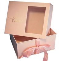 Boîte cadeau rigide personnalisée avec fermeture magnétique, matériaux recyclés, papier couché, emballage pour fleurs roses