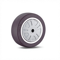 Roue pivotante silencieuse en TPE de 4 pouces, moyenne, violette, à roulement unique, pour chariot, roue robuste de 3 pouces pour meubles