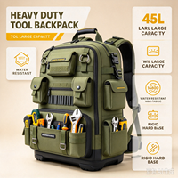 Sac à dos pour outils d'électriciens, résistant, imperméable 1680D, 45L, 36 compartiments, léger, durable, multi-poches, dos rembourré confortable