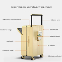 Valise de luxe moderne légère à coque rigide avec poignée souple et chariot à 4 roues