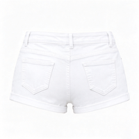 Shorts en jean à ourlet brut pour femme, taille basse, mini-short en jean extensible, look décontracté pour la plage et la ville
