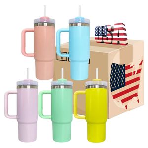 Spring Summer 30oz H2.0 Blank Sublimation <b>Macaron</b> Tumbler with Handle and Straw Custom Laser Engraved for Outdoor Travel Coffee - Product Image 4