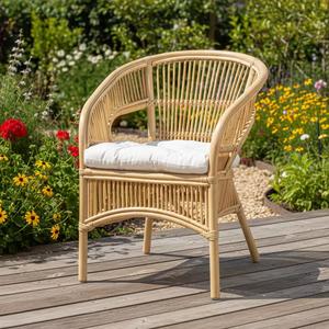 Silla Fabiano de Bambú, Diseño Moderno, Cómoda y Elegante para Sala de Estar y Oficina en Casa, Promueve el Equilibrio y la Serenidad - Product Image 1