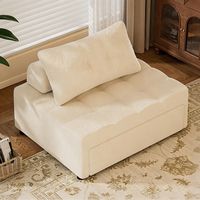 Canapé-lit pliant crème deux-en-un multifonctionnel pour salon, nouveau style, extensible, pour une ou deux personnes, canapé-lit escamotable