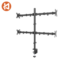 Neuer Höhenverstellbarer 360° Schwenkbarer 90° Neigbarer VESA-Monitorständer aus Stahllegierung mit 4 Armen für 13"-27" Bildschirme, Schwarz, 8kg pro Arm, auf Lager