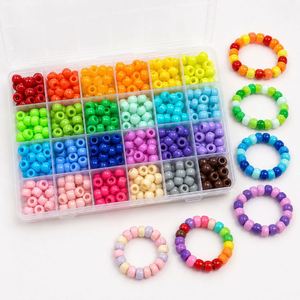 Kit de Cuentas de Plástico de Agujero Grande con Diseño de Arcoíris y Ponis, 24 Compartimentos, para Hacer Pulseras y Joyería DIY, Manualidades para Niños y Trenzas de Pelo - Product Image 1