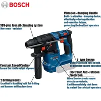 Martillo Rotatorio Inalámbrico Bosch GBH 18V-18, Taladro Percutor de 1.5J, Martillo SDS PLUS Profesional, Herramientas Eléctricas sin Escobillas de 18V