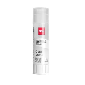 Barra de pegamento sólido transparente Deli de 8g No.7106, adhesivo transparente para uso escolar y de oficina - Product Image 1