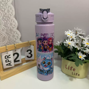 Vaso de Paja con Diseño Lindo de la Serie Chica Cazadora de Brujas, Vaso Plegable con Correa para Estudiantes, Botella Deportiva - Product Image 6