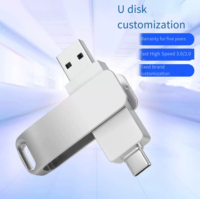 Flashdisk USB Tipe C Baru 3.2 Dual Port OTG U Disk Metal Pendrive Logo Custom Memory Stick Portabel 32GB 64GB 128GB